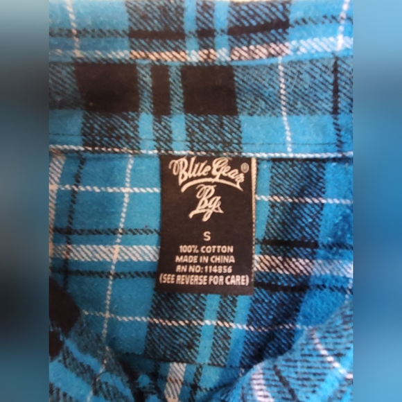 Blue Gear Flannel Button Down - Picture 5 of 5